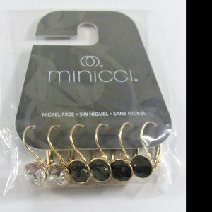 3 pc set White Grey Black Crystal Drop Lever Back Earrings